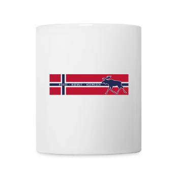 Norge - Norway - Norwegen - Flagge - Elch rechts - Tasse - Weiß - Vorne