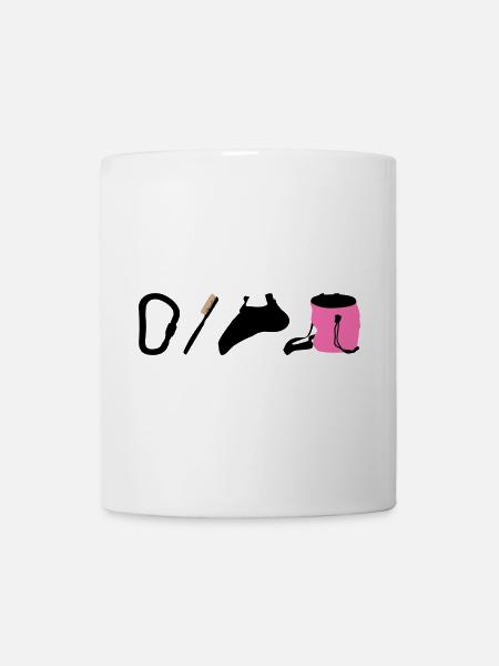 Climbing Logo Boulder Emblem Climbing Shoes Brush - Mug - white