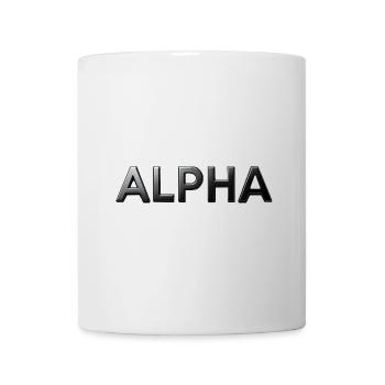 Alpha, matte, black, typo, font - Mug - white - Front