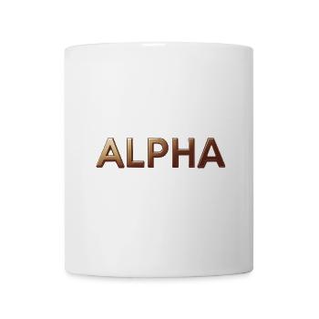 Alpha, matte, gold, typo, font, glossy - Mug - white - Front