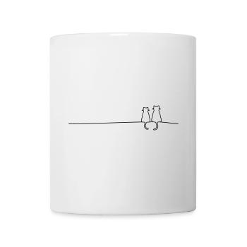 Katze Katzen Katzenpaar Paar Geschenkidee - Tasse - Weiß - Vorne