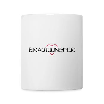 Brautjungfer Herz Junggesellinenabschied - Tasse - Weiß - Vorne
