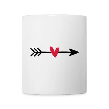 Arrow with heart cupid love gift - Mug - white - Front