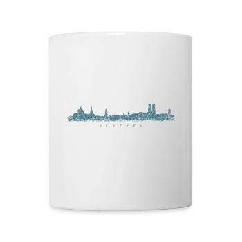 München Skyline (Vintage/Blau) - Tasse - Weiß - Vorne