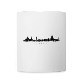 München Skyline (Vintage Schwarz) - Tasse - Weiß - Vorne