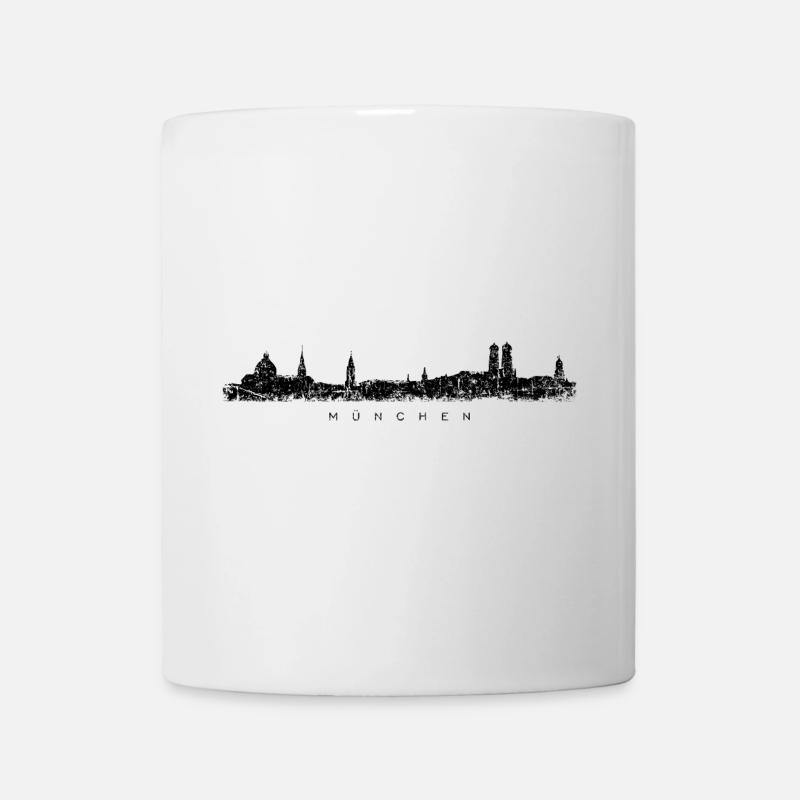 München Skyline (Vintage Schwarz) - Tasse - Weiß