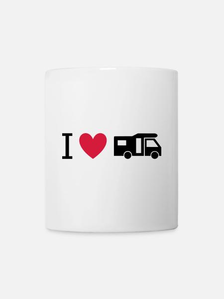 ★ Les couleurs du design peuvent être modifiées ★ J'adore les camping-cars - Mug blanc - blanc