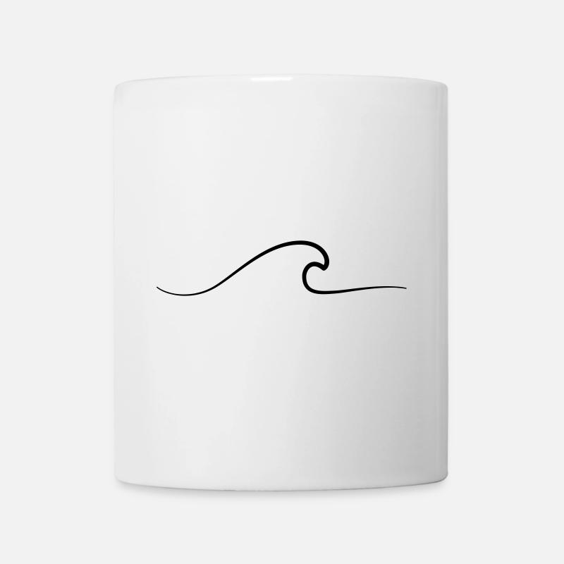 vague icône contour surf vague mer - Mug blanc - blanc