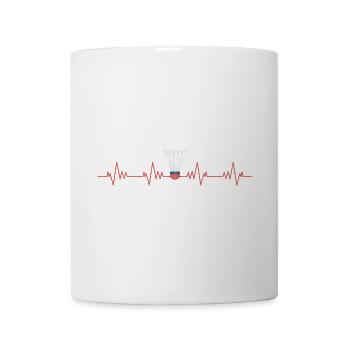 Badminton heartbeat - Mug - white - Front