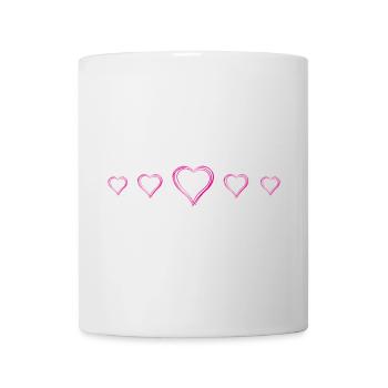 Cœurs roses dessinés à la main Gribouillis Romance Amour - Mug blanc - blanc - Devant