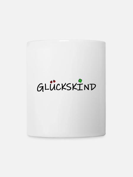 glückskind (schwarz) - Tasse - Weiß