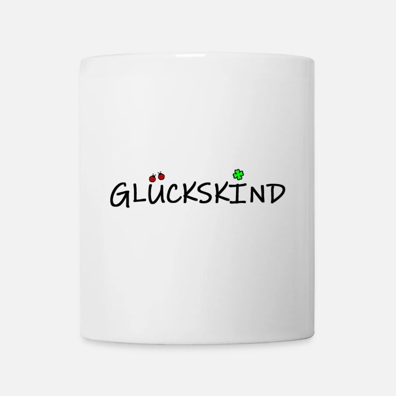 glückskind (schwarz) - Tasse - Weiß