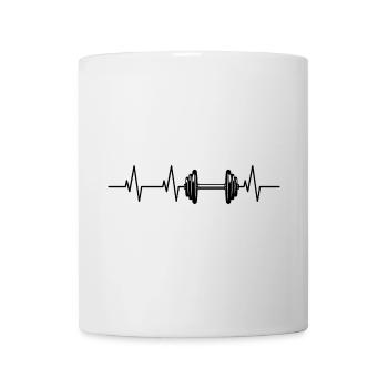 Fitness Herzlinie - Tasse - Weiß - Vorne