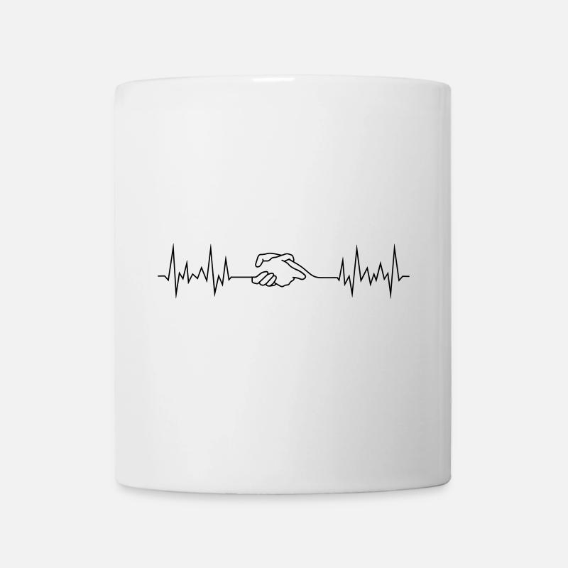 wave peace handshake - Tasse - Weiß