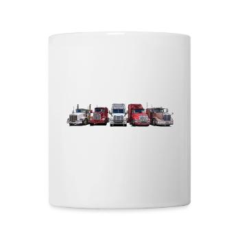 Tracteurs de semi-remorques à long capot - Mug blanc - blanc - Devant