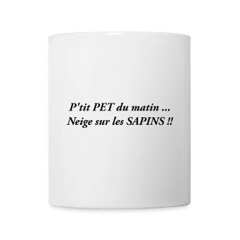 P'tit pet du matin neige sur les sapins - Mug blanc - blanc - Devant