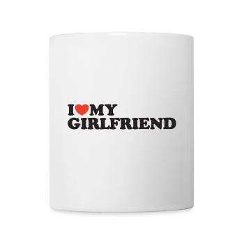 I love my girlfriend heart shirt - Mug - white - Front