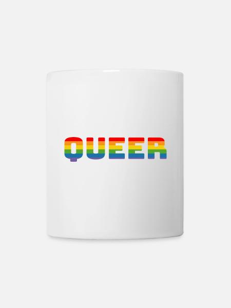 Rainbow queer LGBT CSD Shirt lgbtqi queer - Mug - white