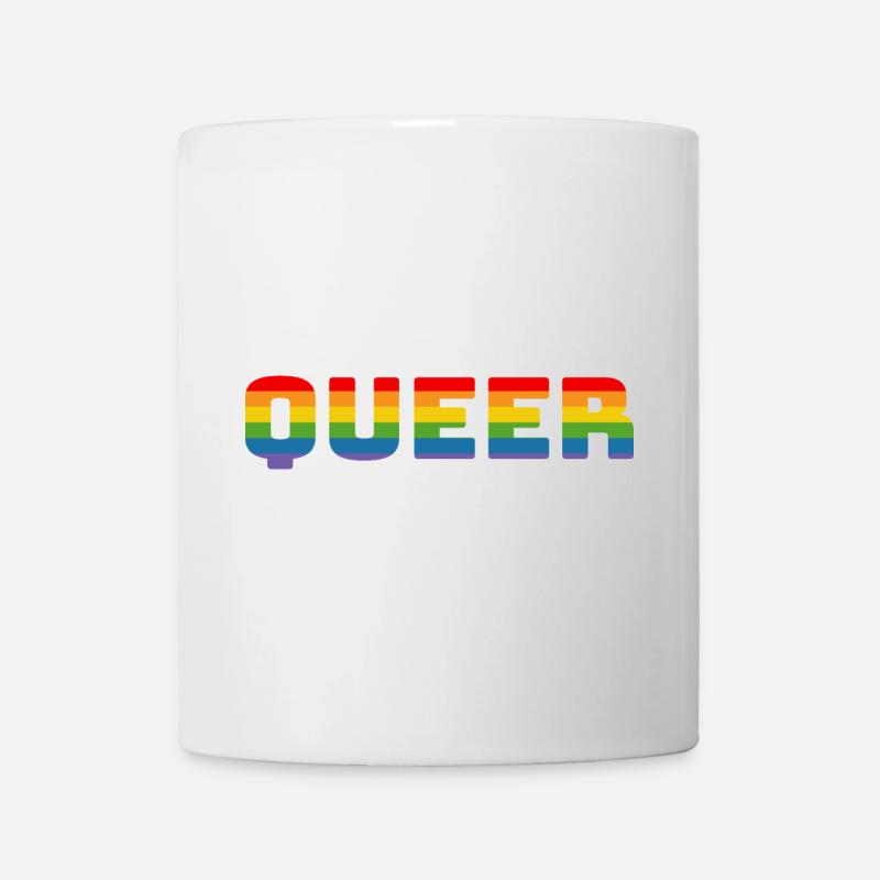 Rainbow queer LGBT CSD Shirt lgbtqi queer - Mug - white