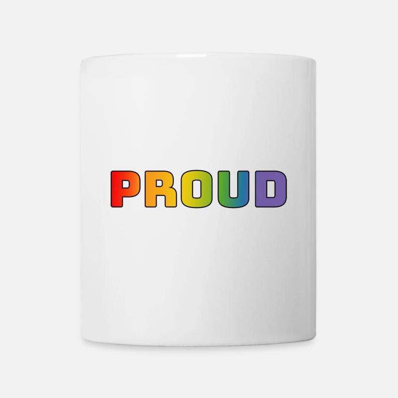 Rainbow proud black - Mug - white