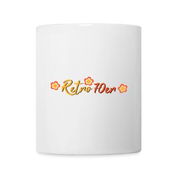 70er Jahre Blume Blüte - Tasse - Weiß - Vorne