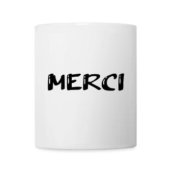 MERCI. MAÎTRESSE. MAÎTRE. MERCI MAÎTRESSE - Mug blanc - blanc - Devant