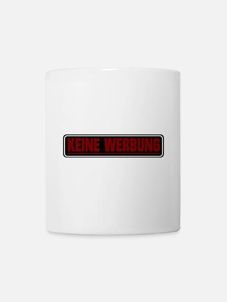 Keine Werbung ! Briefkasten Schild - Tasse - Weiß