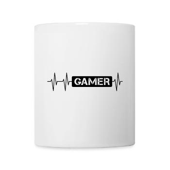 gamer schild Herzschlag Logo Symbol gaming Liebe - Tasse - Weiß - Vorne