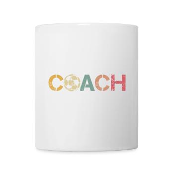 retro coach Fußball Logo Ball Mannschaft Verein - Tasse - Weiß - Vorne