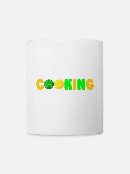 Limetten-Limetten-Kochschürze - Tasse - Weiß