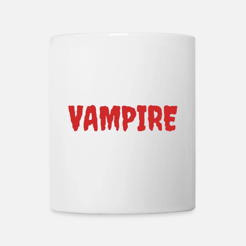 Vampir Silhouette Kunst T-Shirt Design - Tasse - Weiß