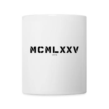 Chiffres romains année de naissance Fabriqué en 1975 - Mug blanc - blanc - Devant