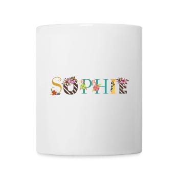 SOPHIE Name Art With Flowers Embroidered - Mug - white - Front