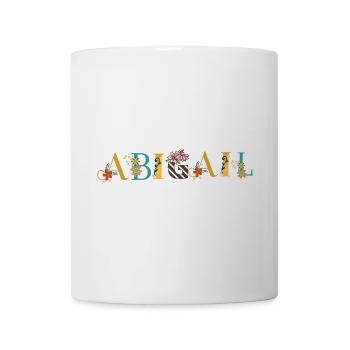 ABIGAIL Namenskunst mit Blumen gestickt - Tasse - Weiß - Vorne