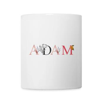 ADAM Name Art With Flowers Embroidered - Mug - white - Front