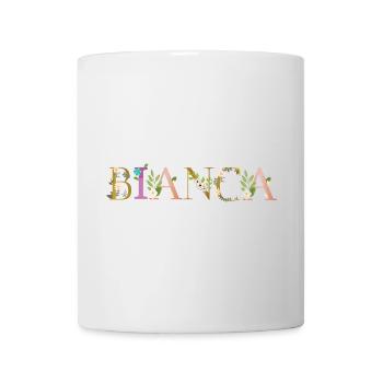 BIANCA Name decorated with flowers - Mug - white - Front