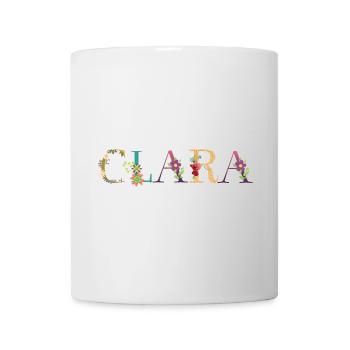 Le nom de CLARA est décoré de fleurs - Mug blanc - blanc - Devant