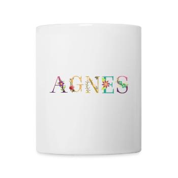 AGNES name decorated with flowers - Mug - white - Front