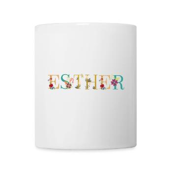 ESTHER name decorated with flowers - Mug - white - Front