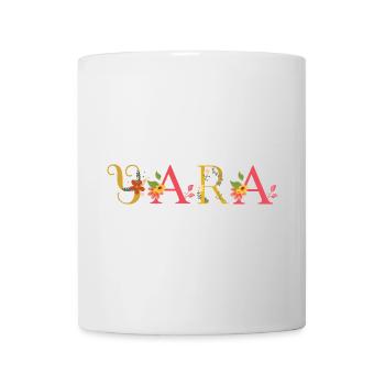 YARA name decorated with flowers - Mug - white - Front