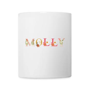 MOLLY Name mit Blumen geschmückt - Tasse - Weiß - Vorne
