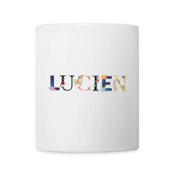 Le nom de LUCIEN est orné de fleurs - Mug blanc - blanc - Devant