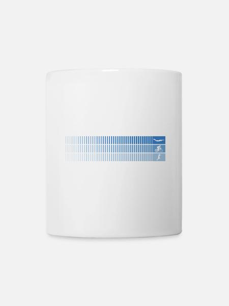 Azurblauer Farbverlauf Barcode Vogel - Tasse - Weiß