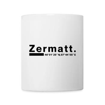 Zermatt Koordinaten Wallis Schweiz - Tasse - Weiß - Vorne