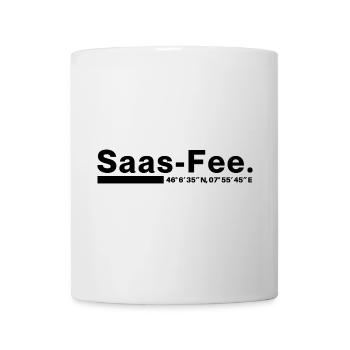 Saas-Fee coordinates Valais Switzerland - Mug - white - Front