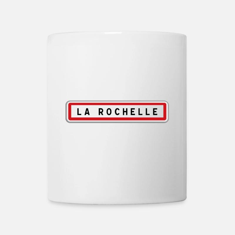 Panneau d'entrée de ville de La Rochelle, Charente - Mug blanc - blanc