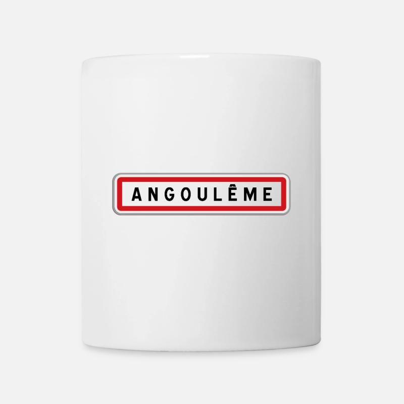 Panneau d'entrée de ville de Angoulême, Charente, - Mug blanc - blanc