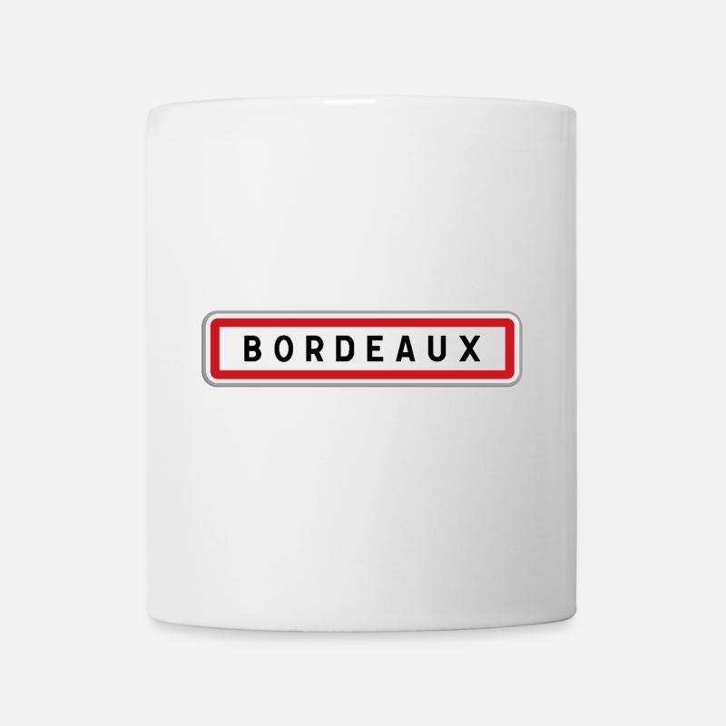 Panneau d'entrée de ville de Bordeaux, Gironde - Mug blanc - blanc