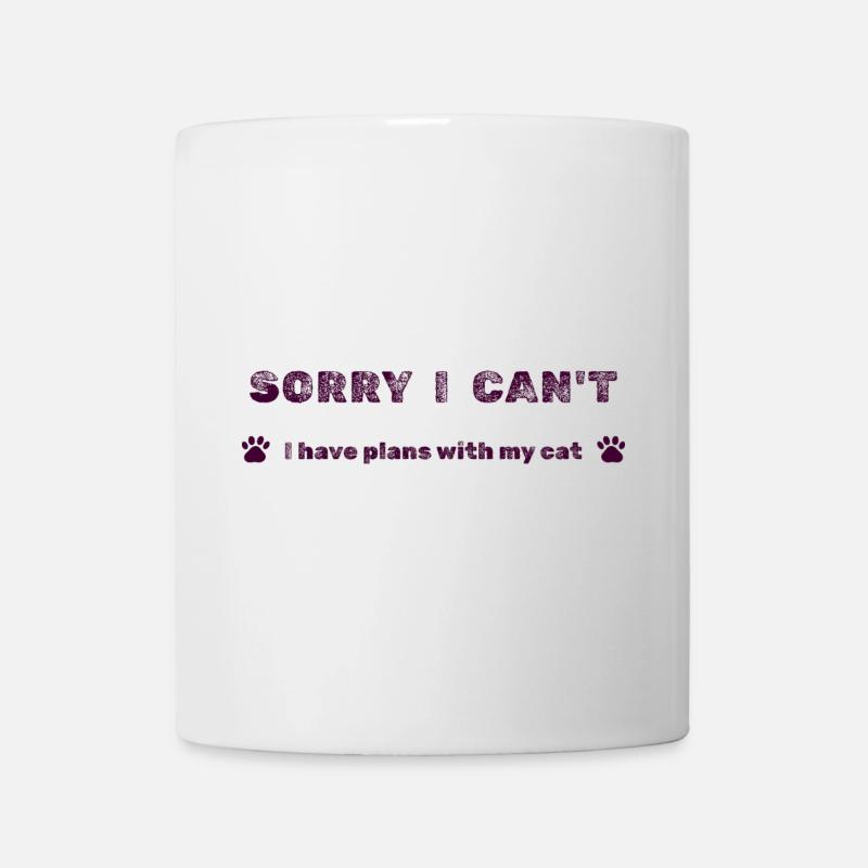Sorry I Can’t – Plans With My Cat - Mug - white