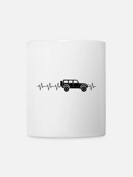 Jeep-Heartbeat - Tasse - Weiß